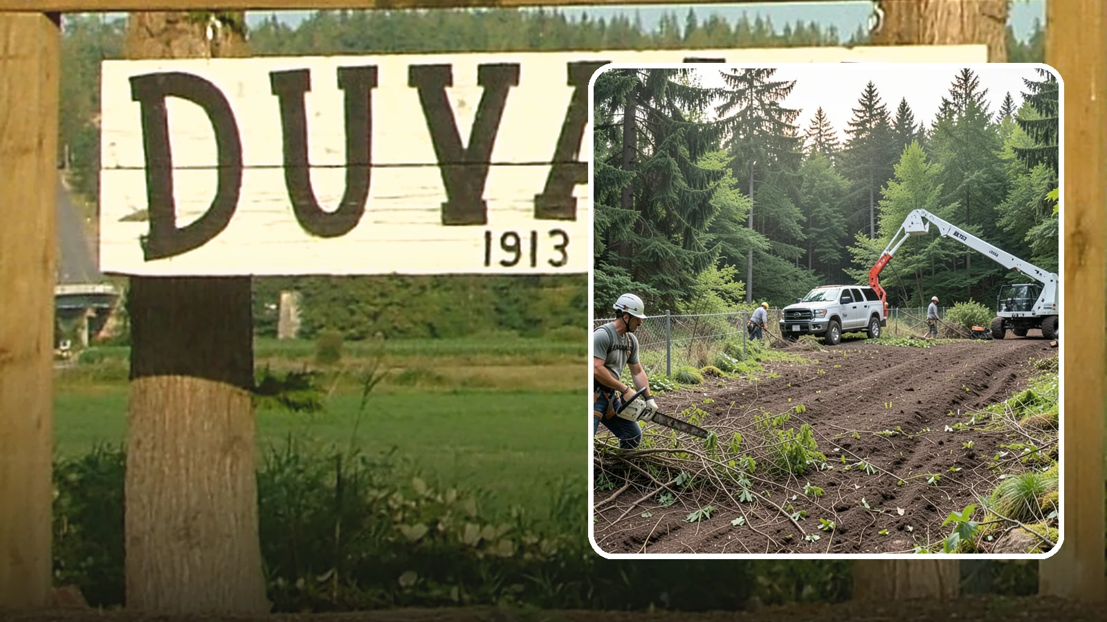 Fence line clearing in Duvall, King County, WA - The clearing of vegetation along fence lines.