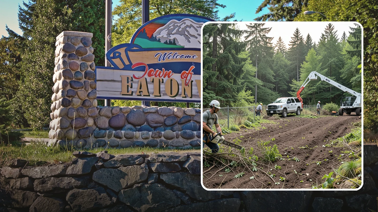 Fence line clearing in Eatonville, Pierce County, WA - The clearing of vegetation along fence lines.