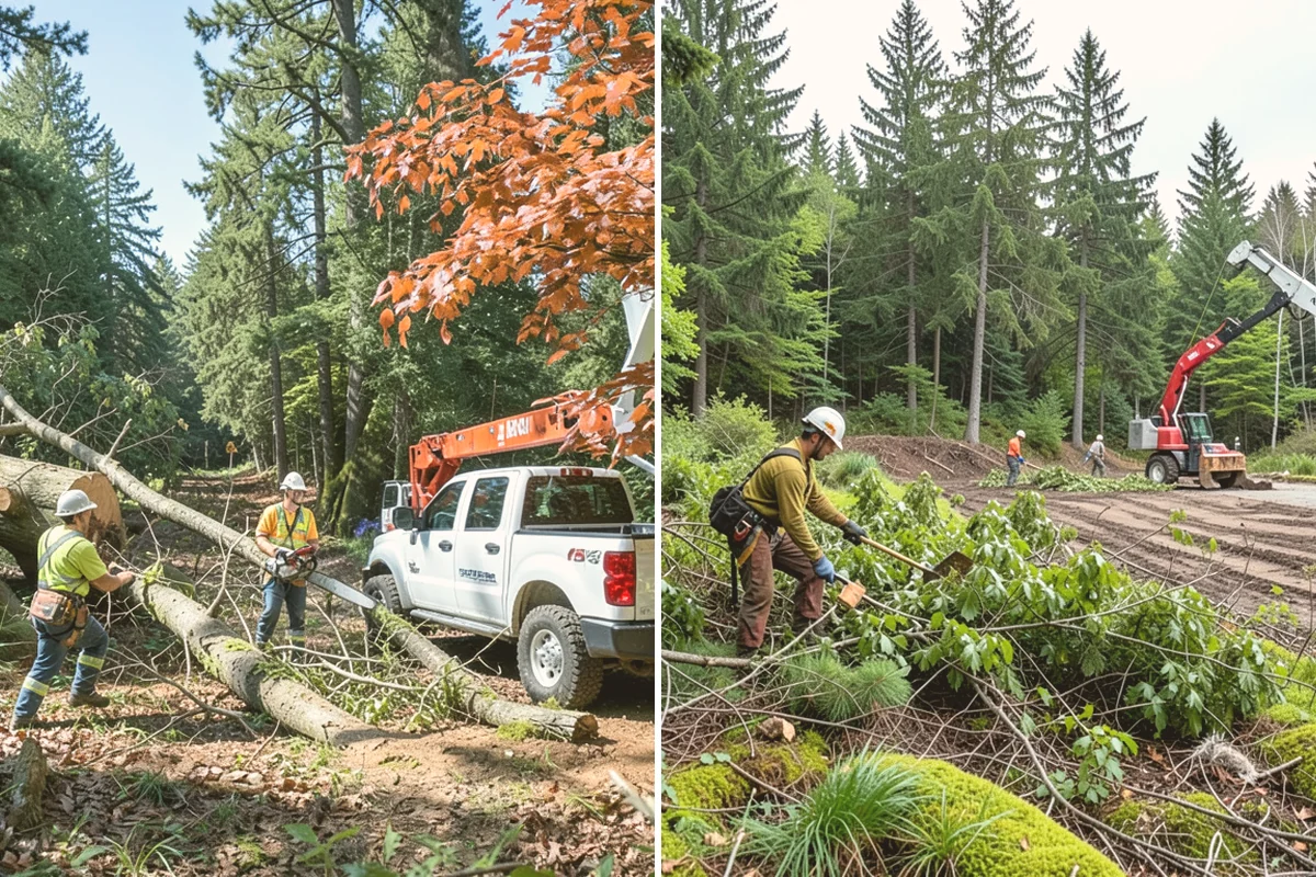 Fence line clearing in Eatonville, Pierce County, WA - Assess the site and mark features to protect