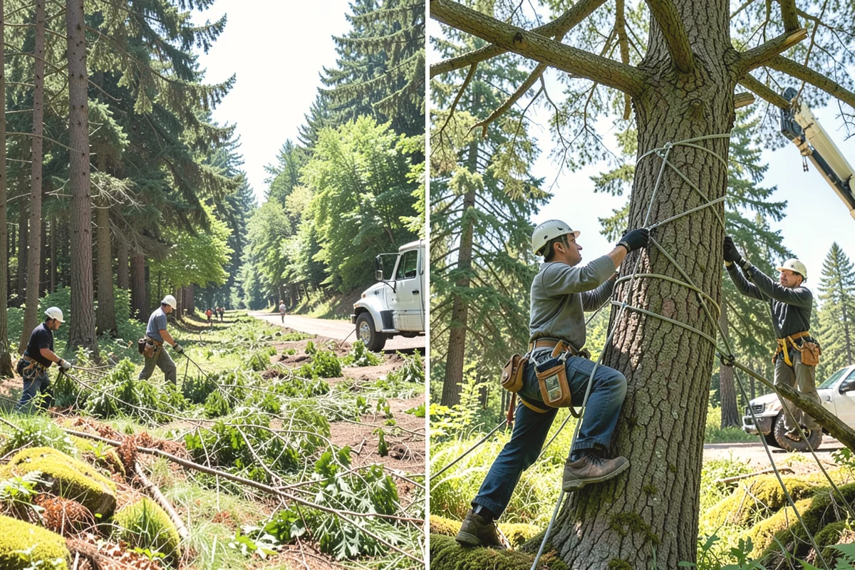 Fence line clearing in Edgewood, Pierce County, WA - Assess the site and mark features to protect