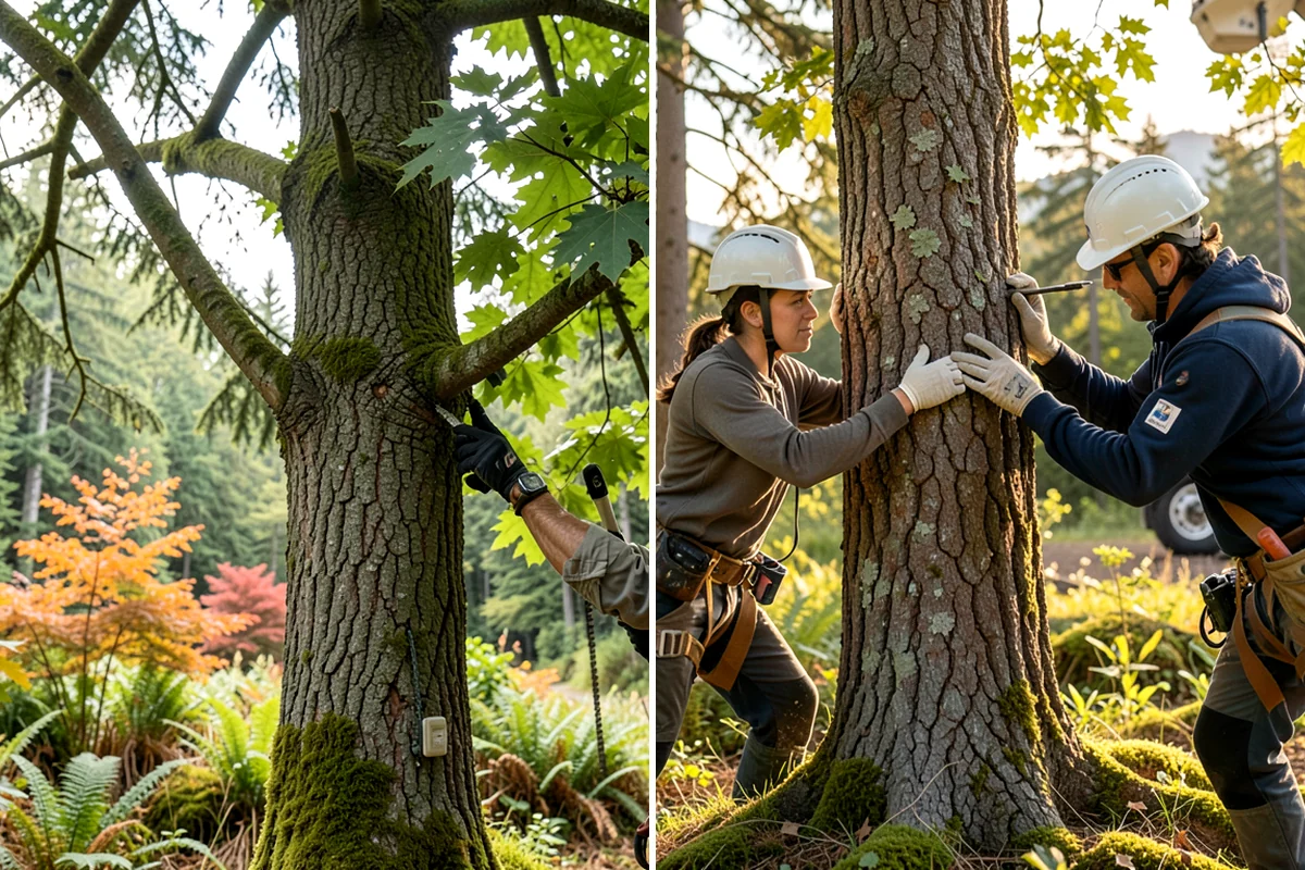 Fence line clearing in Enumclaw, King County, WA - Assess the site and mark features to protect