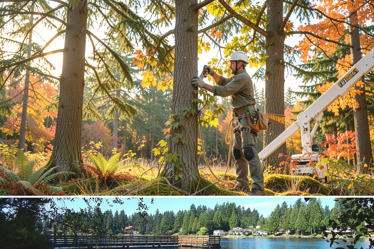 Fence line clearing in Federal Way, King County, WA - Work can be performed year-round in the Puget Sound climate but must account for wet or muddy conditions that may complicate...