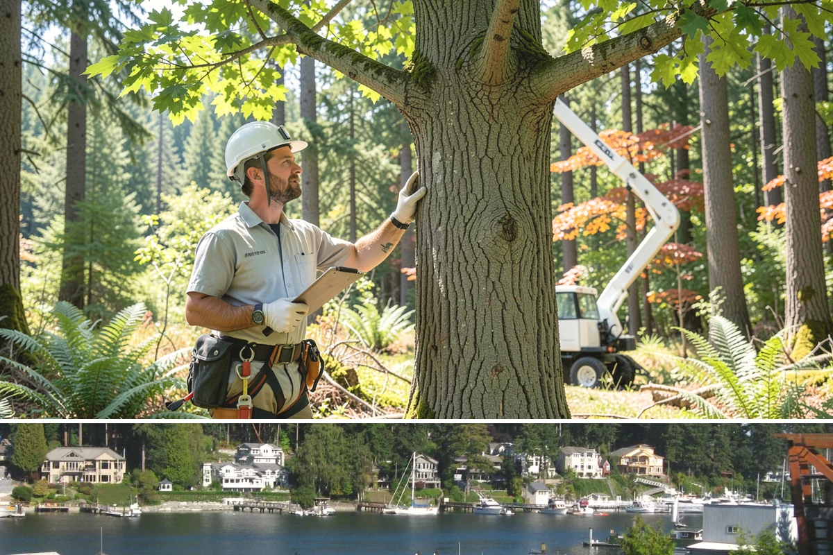 Fence line clearing in Gig Harbor, Pierce County, WA - Work can be performed year-round in the Puget Sound climate but must account for wet or muddy conditions that may complicate...