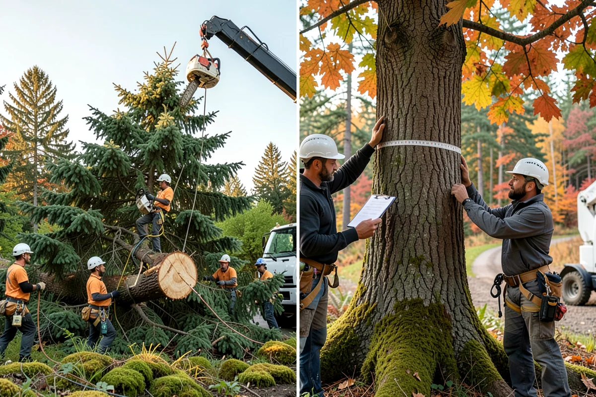 Fence line clearing in Hunts Point, King County, WA - Assess the site and mark features to protect