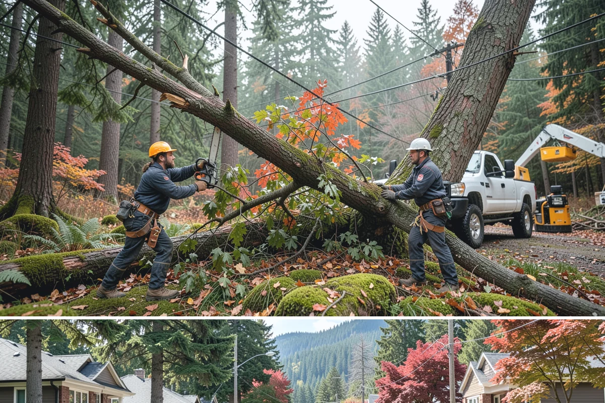 Fence line clearing in Hunts Point, King County, WA - Work can be performed year-round in the Puget Sound climate but must account for wet or muddy conditions that may complicate...