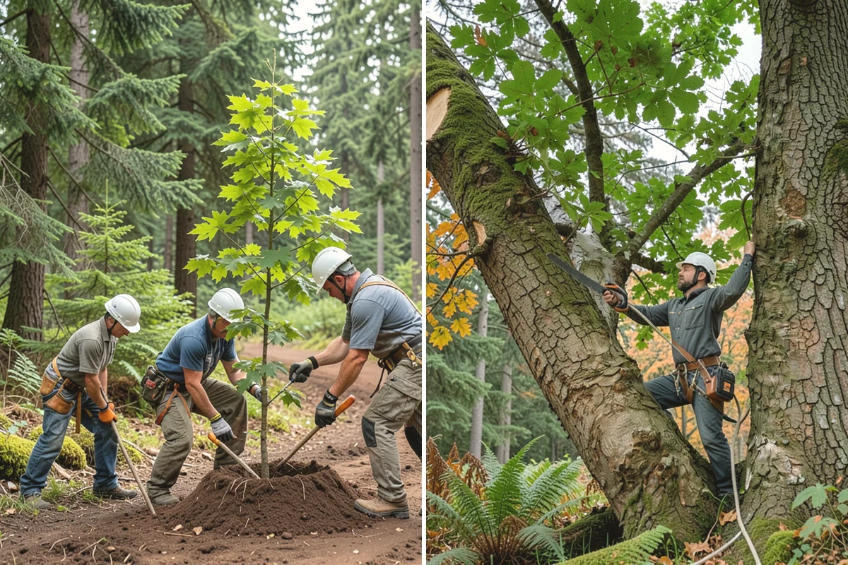 Fence line clearing in Issaquah, King County, WA - Assess the site and mark features to protect