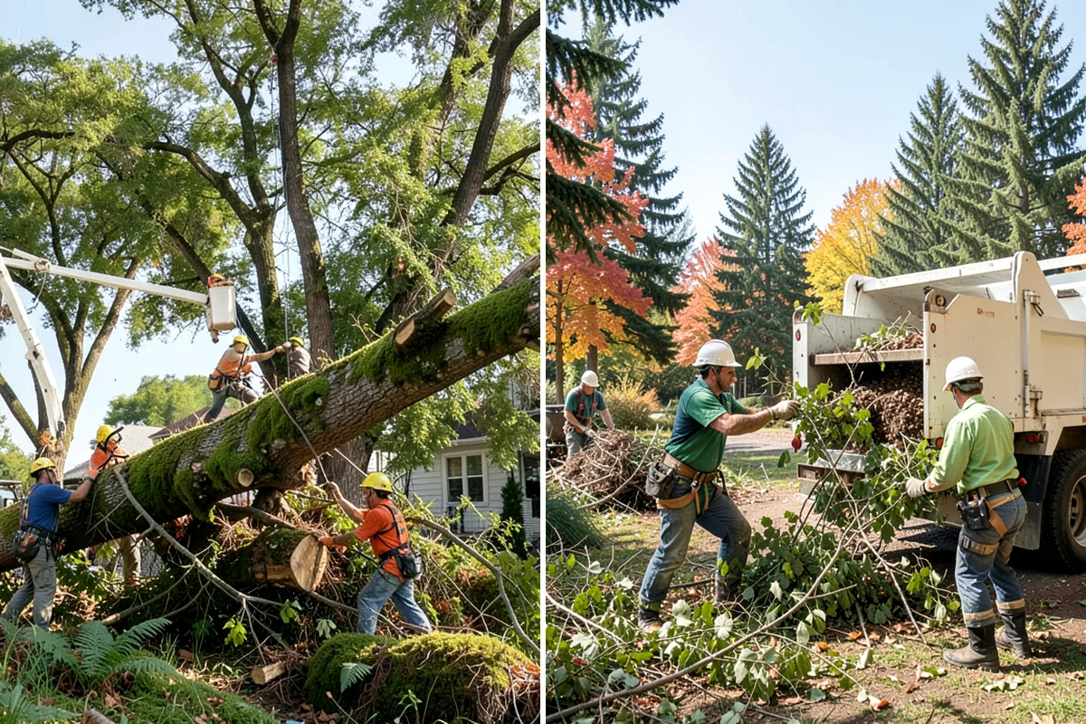 Fence line clearing in Kenmore, King County, WA - Assess the site and mark features to protect