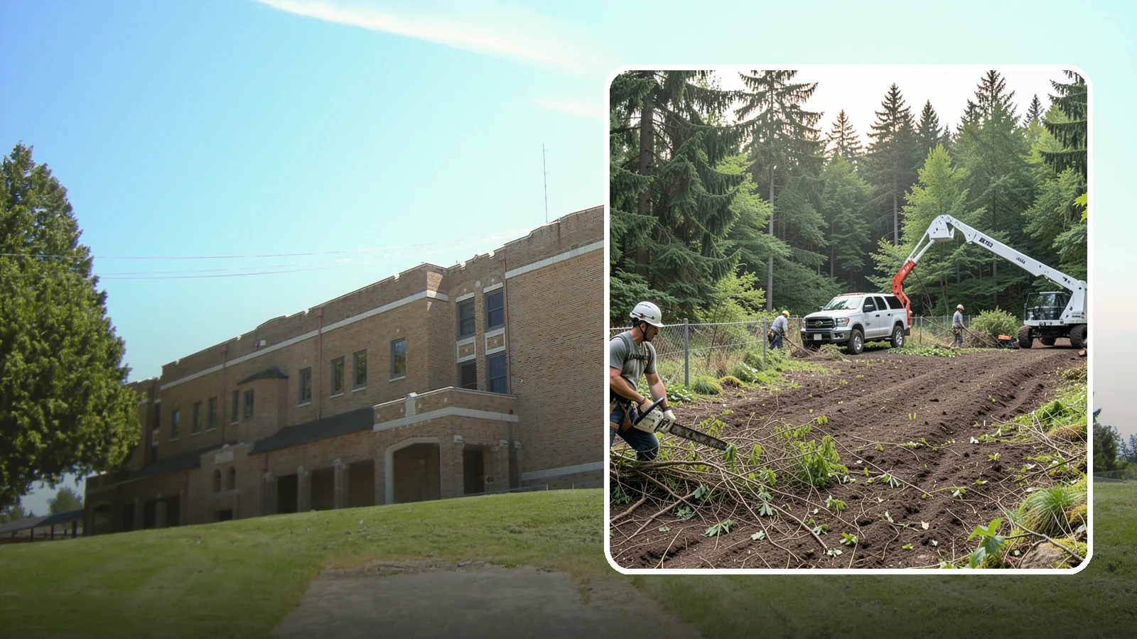 Fence line clearing in Maple Valley, King County, WA - The clearing of vegetation along fence lines.