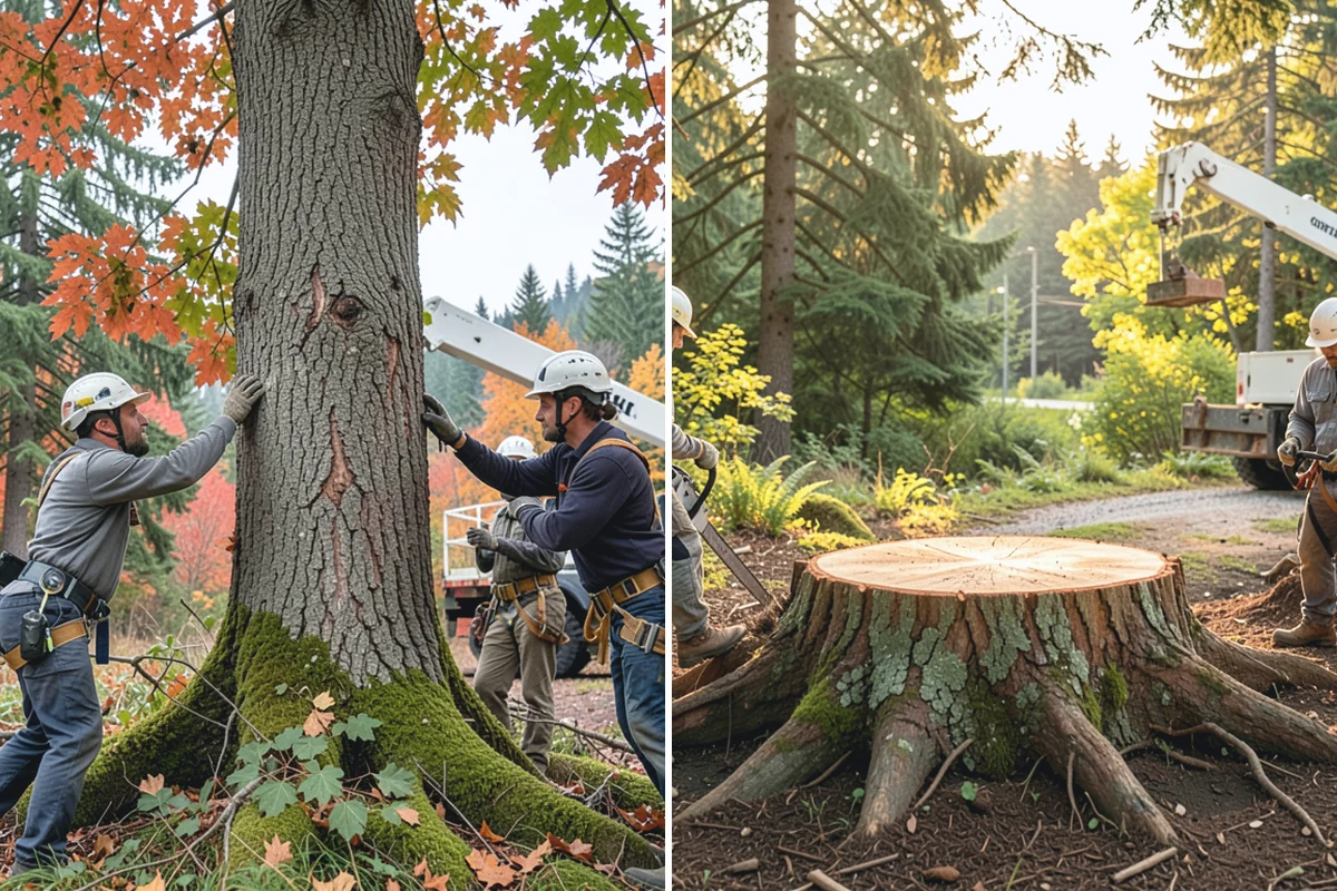 Fence line clearing in Medina, King County, WA - Assess the site and mark features to protect