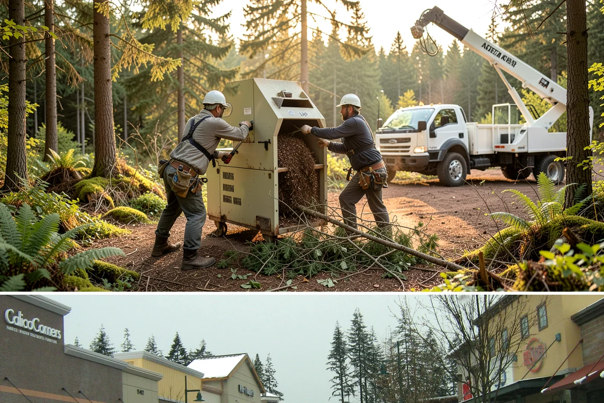 Fence line clearing in Mill Creek, Snohomish County, WA - Work can be performed year-round in the Puget Sound climate but must account for wet or muddy conditions that may complicate...