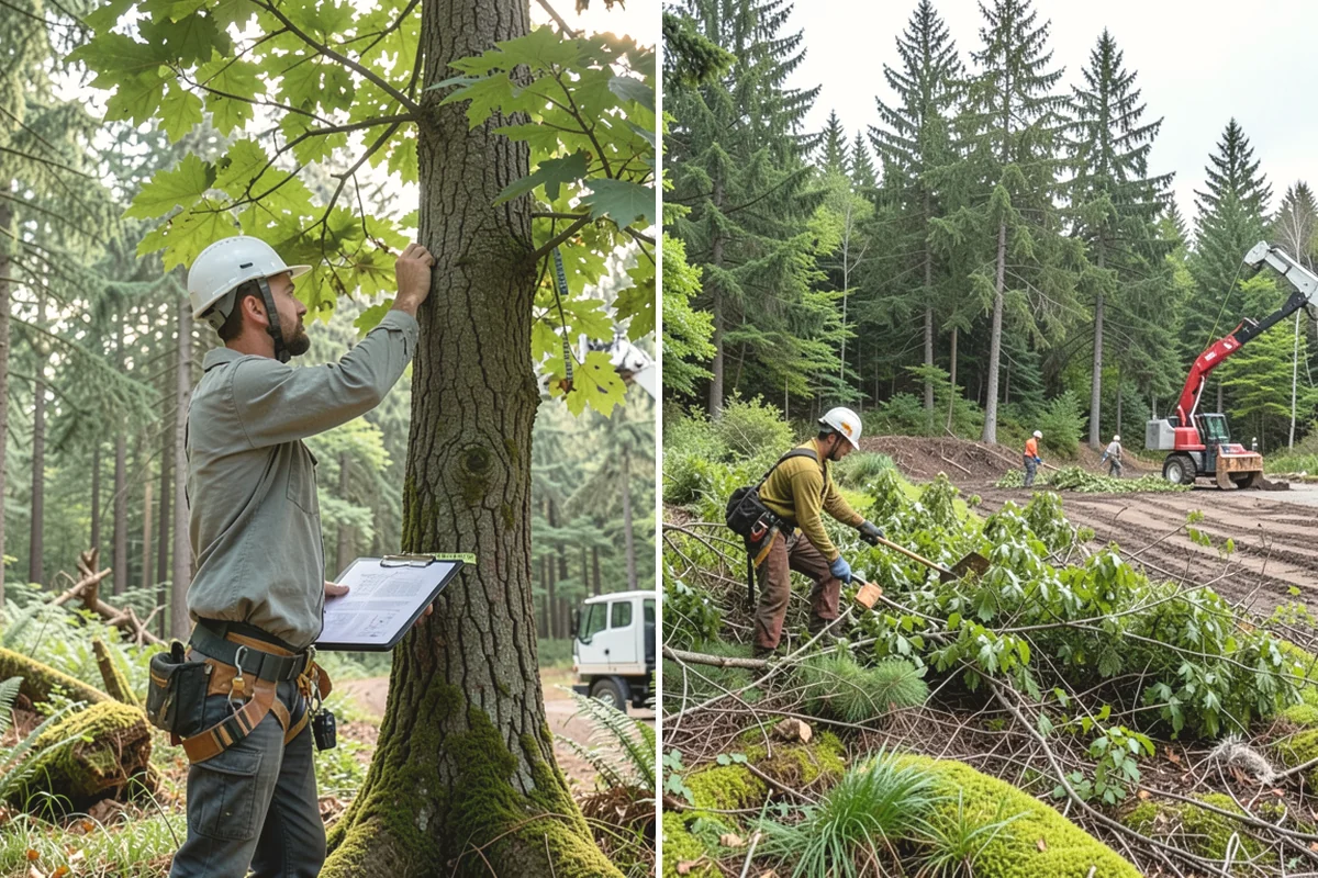 Fence line clearing in Monroe, Snohomish County, WA - Assess the site and mark features to protect