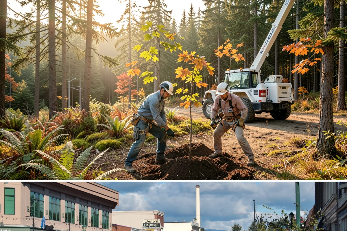 Fence line clearing in Monroe, Snohomish County, WA - Work can be performed year-round in the Puget Sound climate but must account for wet or muddy conditions that may complicate...