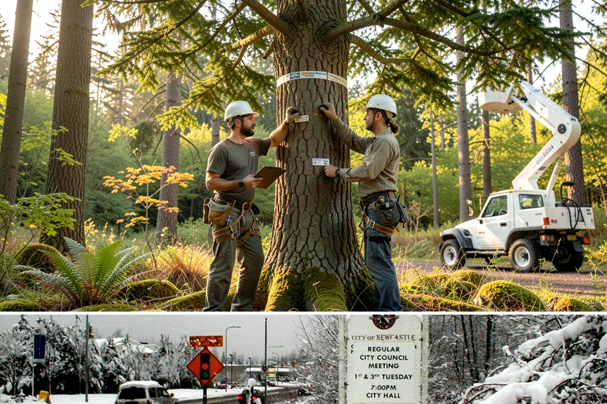 Fence line clearing in Newcastle, King County, WA - Work can be performed year-round in the Puget Sound climate but must account for wet or muddy conditions that may complicate...