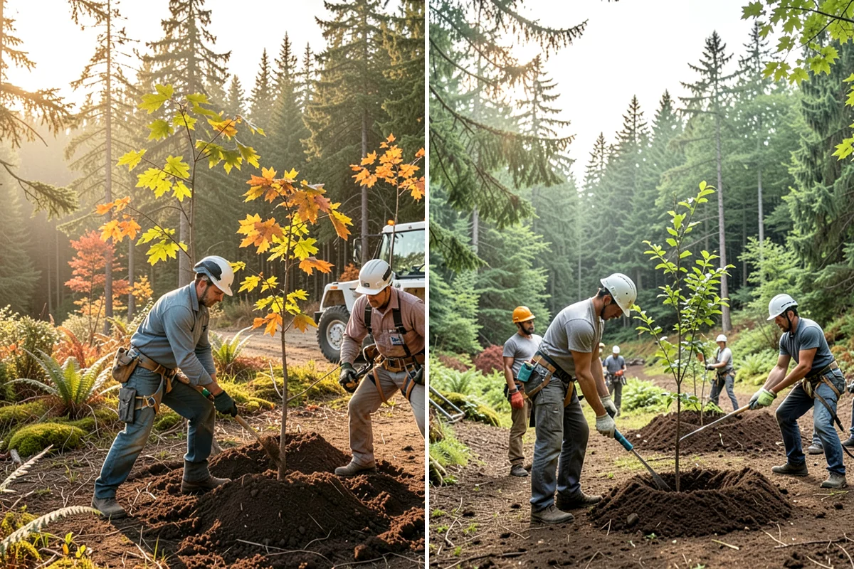 Fence line clearing in Normandy Park, King County, WA - Assess the site and mark features to protect
