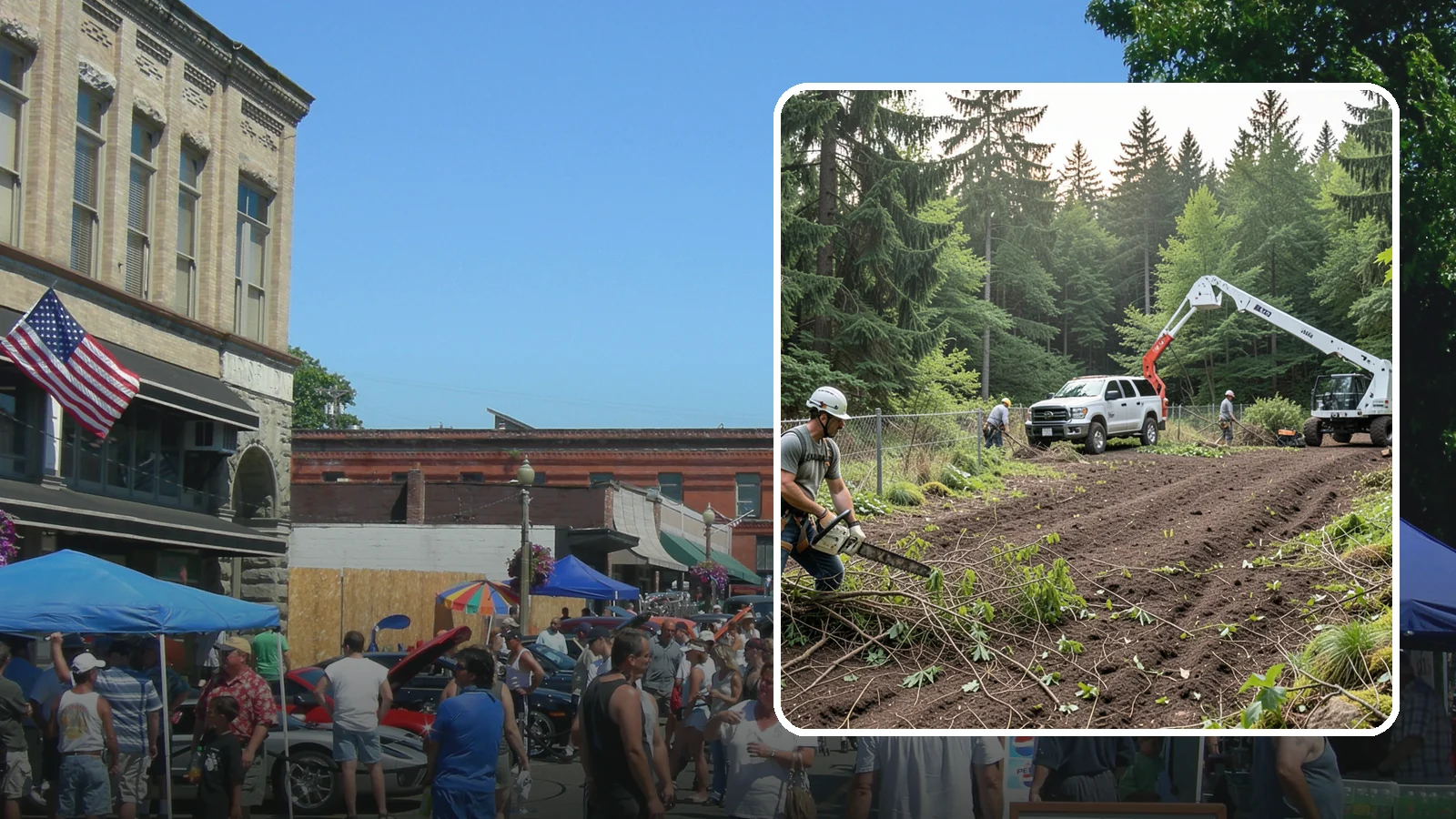Fence line clearing in Snohomish, Snohomish County, WA - The clearing of vegetation along fence lines.