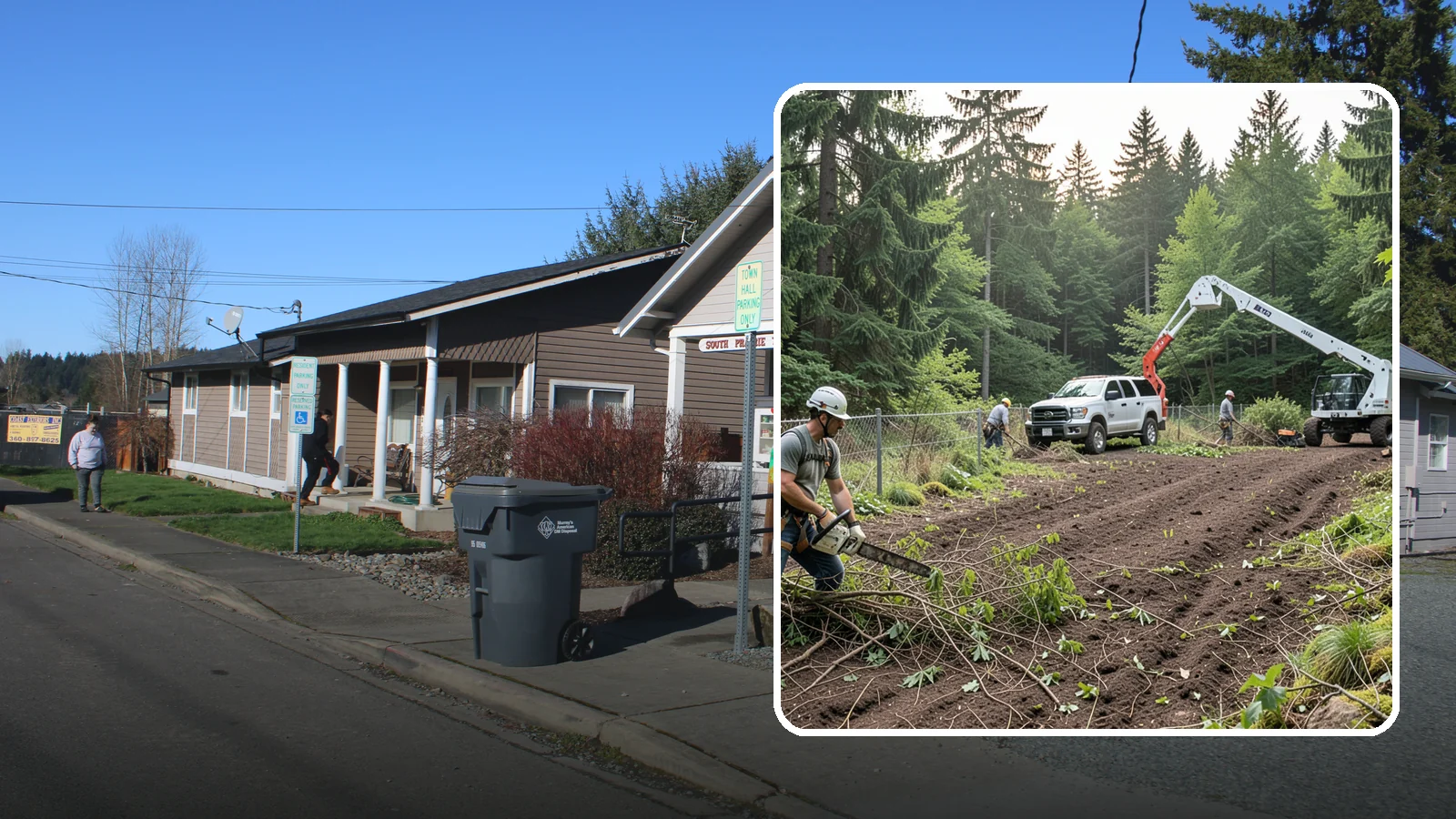 Fence line clearing in South Prairie, Pierce County, WA - The clearing of vegetation along fence lines.