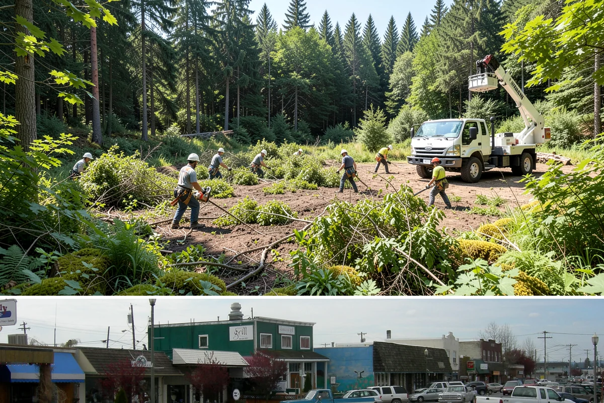 Fence line clearing in Stanwood, Snohomish County, WA - Work can be performed year-round in the Puget Sound climate but must account for wet or muddy conditions that may complicate...