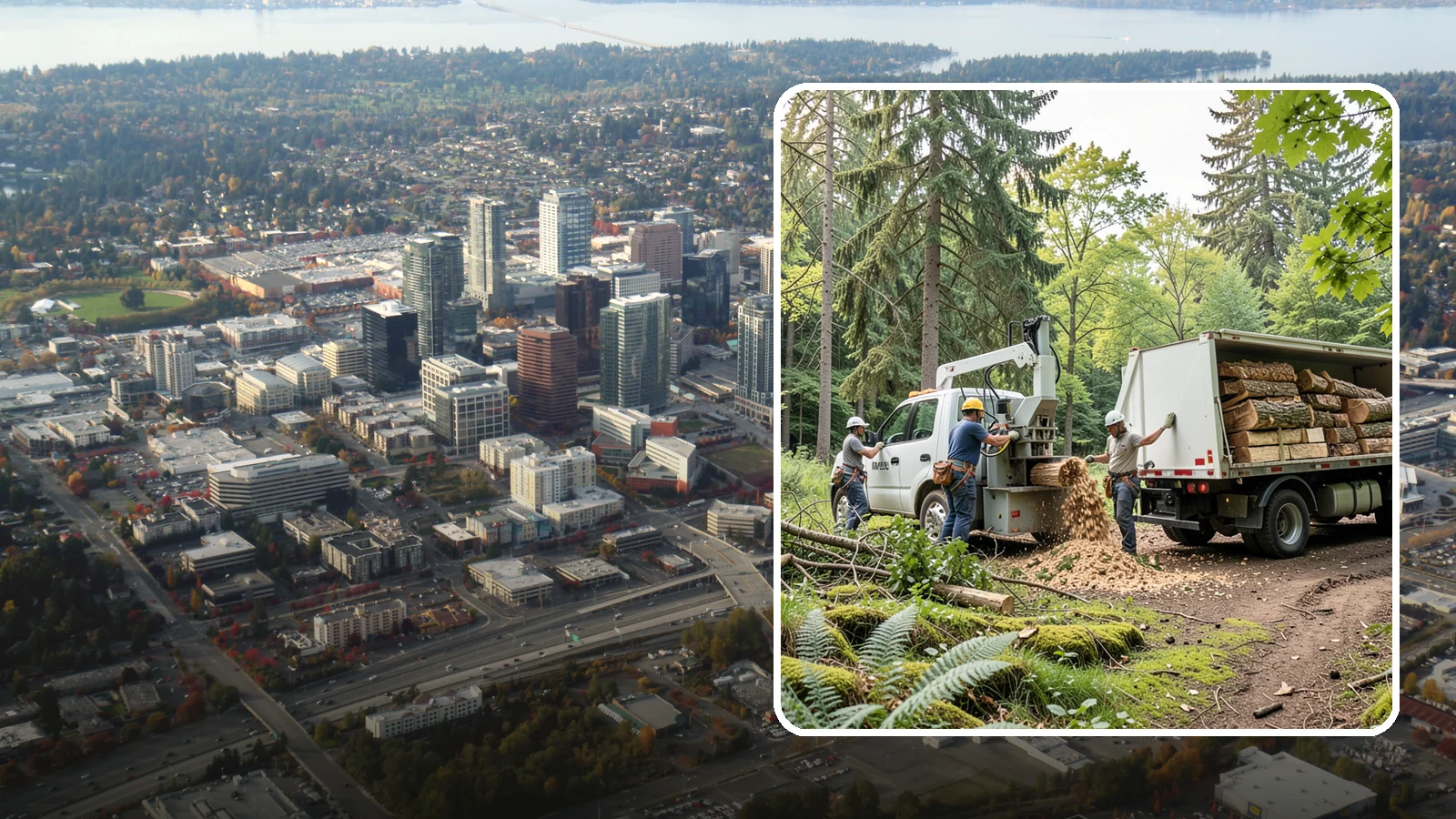 Firewood cutting and delivery in Bellevue, King County, WA - The cutting of logs into firewood and its delivery.