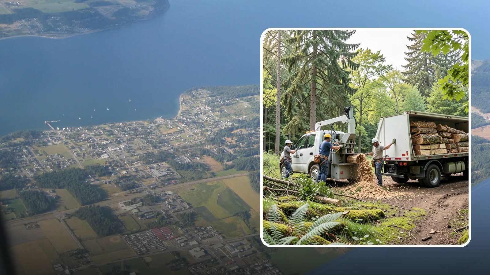 Firewood cutting and delivery in Coupeville, Island County, WA - The cutting of logs into firewood and its delivery.