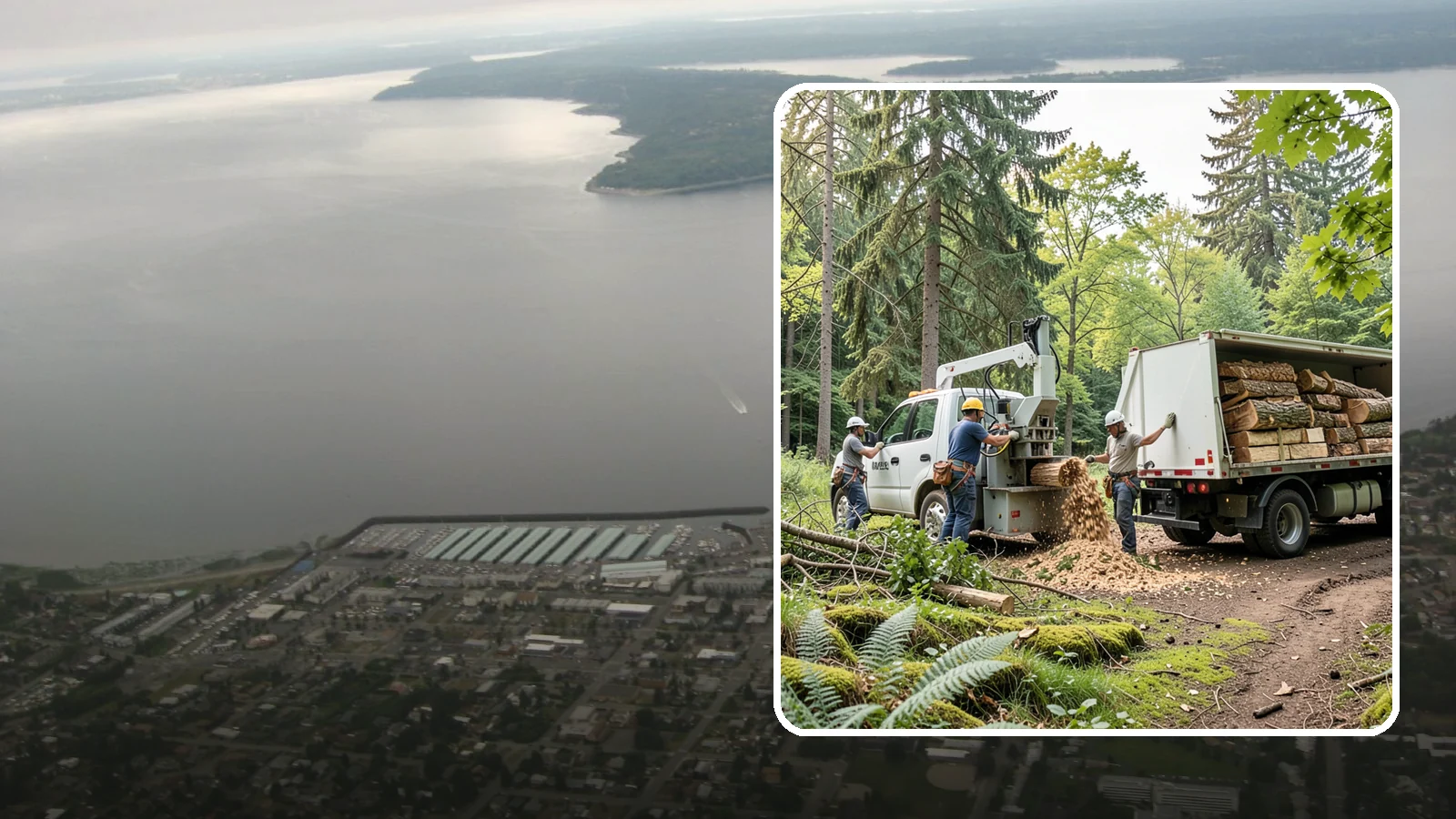 Firewood cutting and delivery in Des Moines, King County, WA - The cutting of logs into firewood and its delivery.