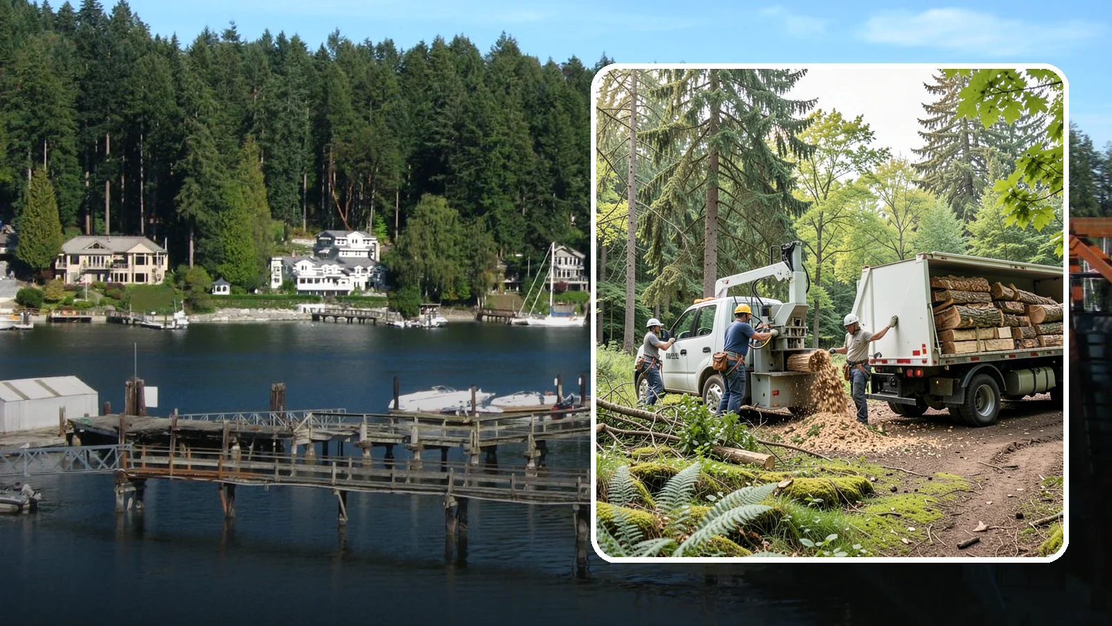 Firewood cutting and delivery in Gig Harbor, Pierce County, WA - The cutting of logs into firewood and its delivery.