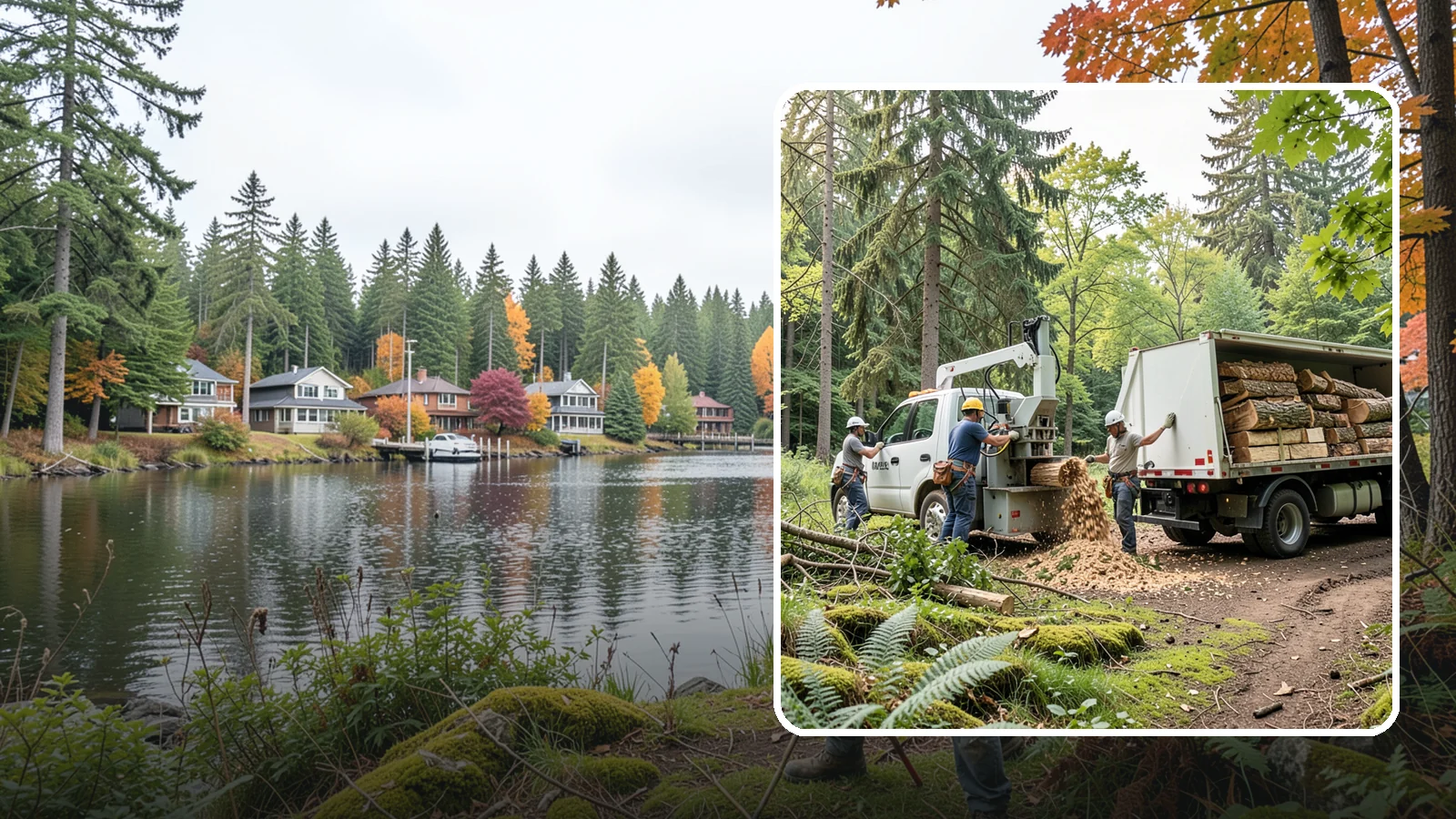 Firewood cutting and delivery in La Conner, Skagit County, WA - The cutting of logs into firewood and its delivery.