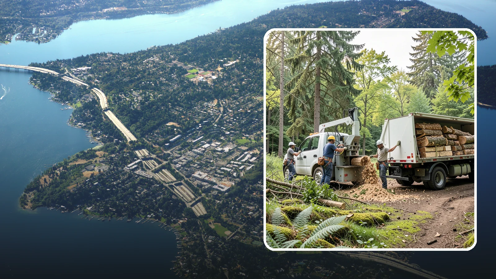 Firewood cutting and delivery in Mercer Island, King County, WA - The cutting of logs into firewood and its delivery.