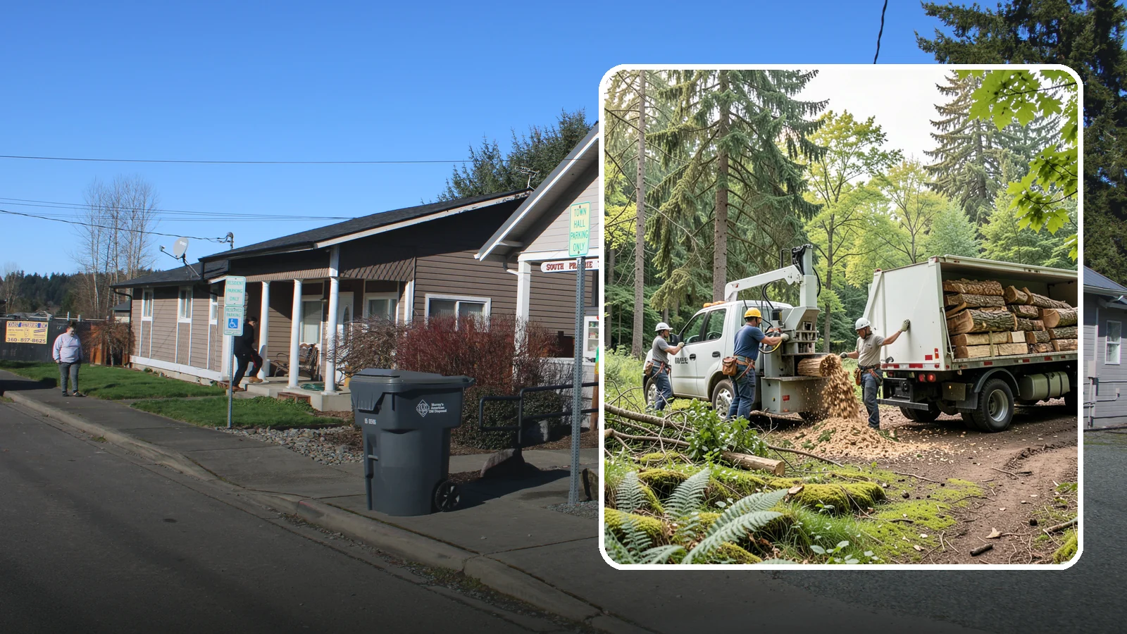 Firewood cutting and delivery in South Prairie, Pierce County, WA - The cutting of logs into firewood and its delivery.