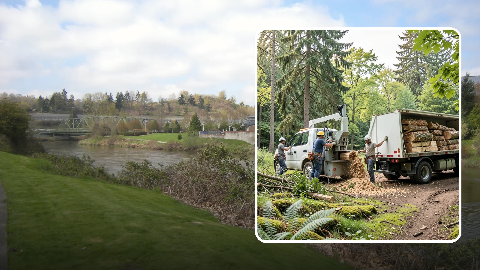 Firewood cutting and delivery in Tukwila, King County, WA - The cutting of logs into firewood and its delivery.
