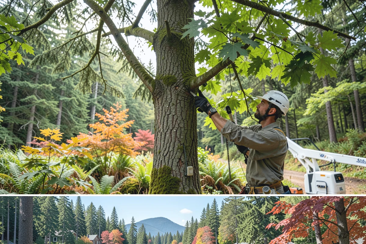 Golf course tree maintenance in Covington, King County, WA - Work is performed year-round to maintain playability and safety but may be scheduled around peak golfing seasons or adjusted...