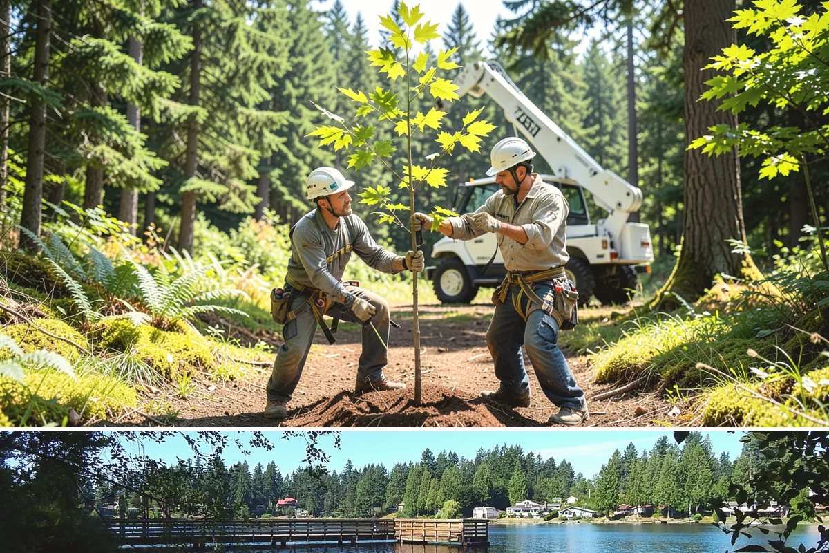 Golf course tree maintenance in Federal Way, King County, WA - Work is performed year-round to maintain playability and safety but may be scheduled around peak golfing seasons or adjusted...