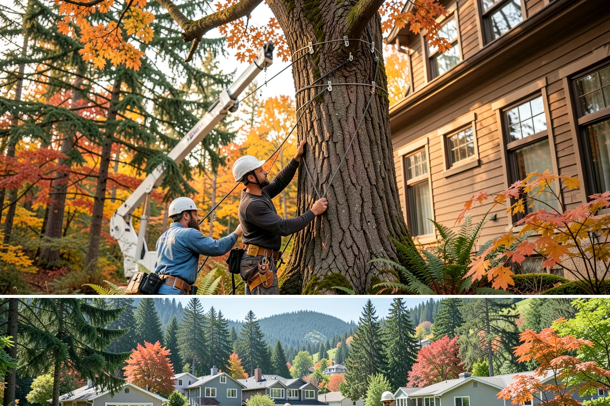 Golf course tree maintenance in Fircrest, Pierce County, WA - Work is performed year-round to maintain playability and safety but may be scheduled around peak golfing seasons or adjusted...