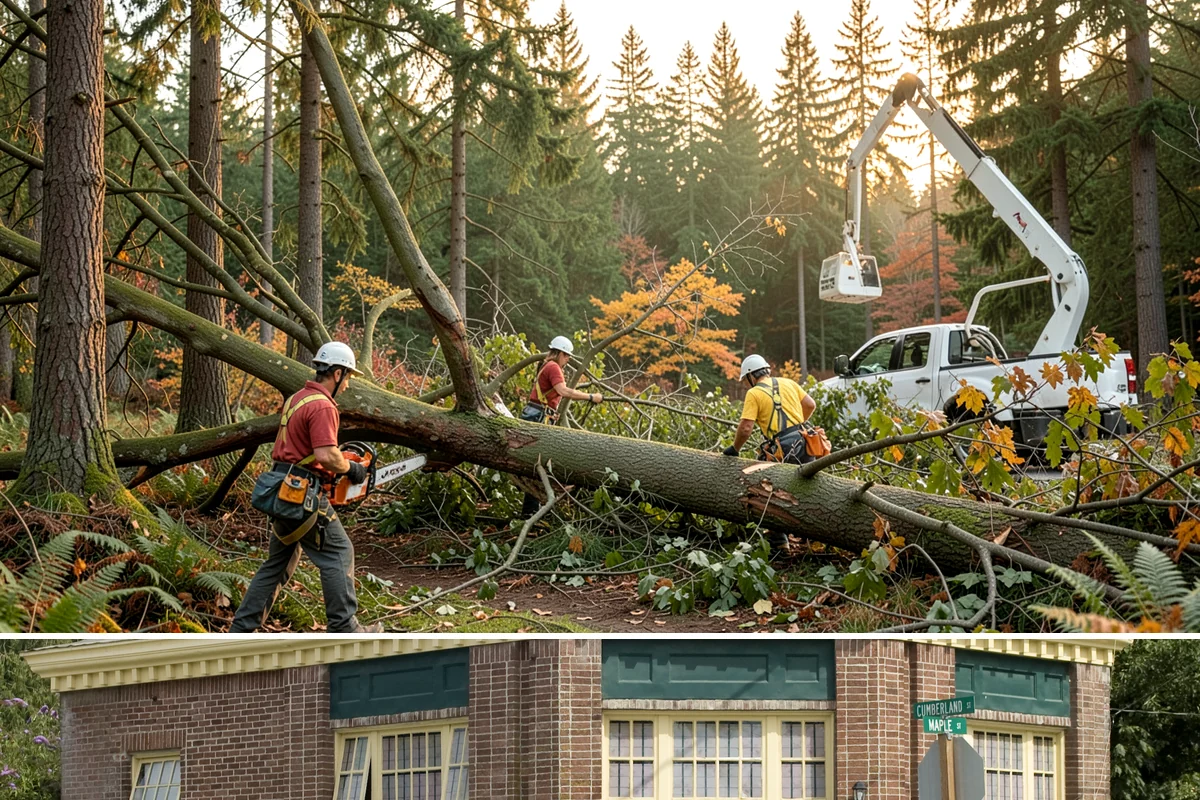Golf course tree maintenance in Hamilton, Skagit County, WA - Work is performed year-round to maintain playability and safety but may be scheduled around peak golfing seasons or adjusted...