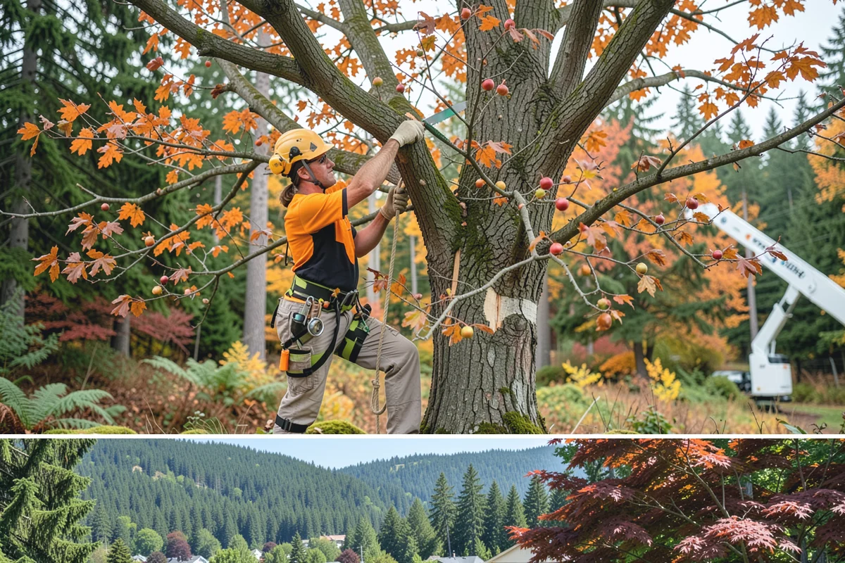Golf course tree maintenance in Index, Snohomish County, WA - Work is performed year-round to maintain playability and safety but may be scheduled around peak golfing seasons or adjusted...