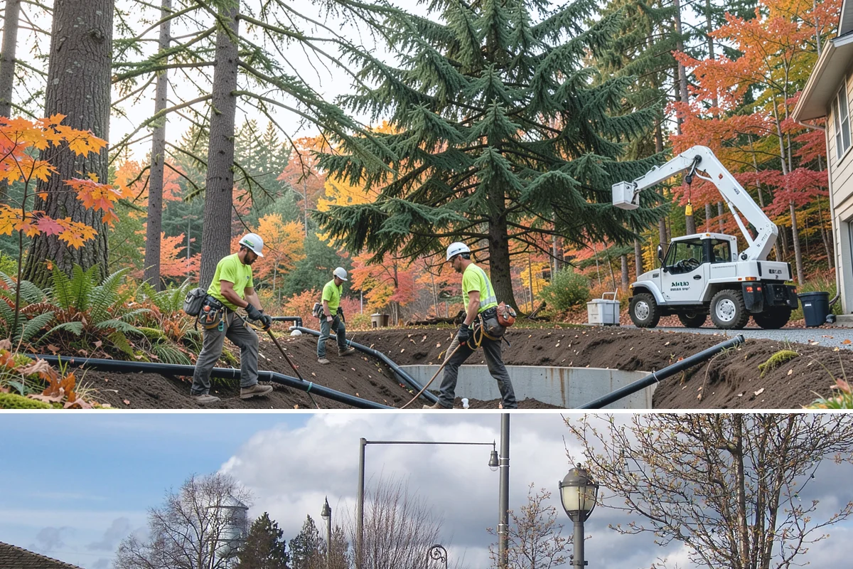 Golf course tree maintenance in Marysville, Snohomish County, WA - Work is performed year-round to maintain playability and safety but may be scheduled around peak golfing seasons or adjusted...