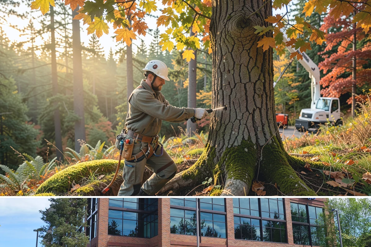 Golf course tree maintenance in Mountlake Terrace, Snohomish County, WA - Work is performed year-round to maintain playability and safety but may be scheduled around peak golfing seasons or adjusted...