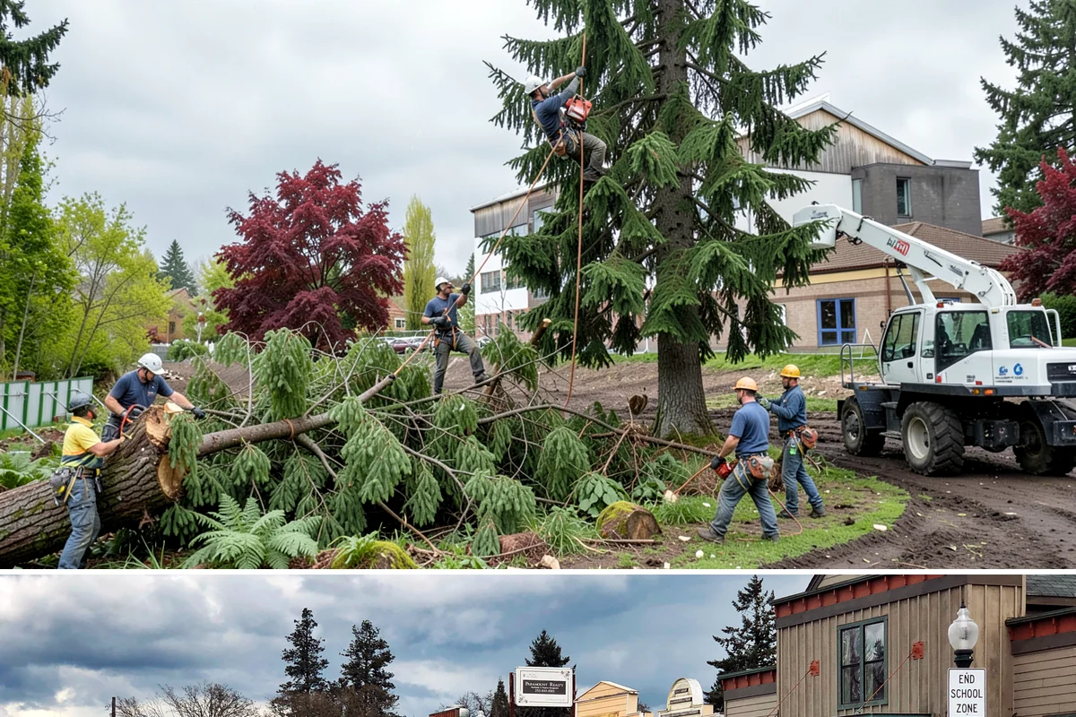 Golf course tree maintenance in Roy, Pierce County, WA - Work is performed year-round to maintain playability and safety but may be scheduled around peak golfing seasons or adjusted...