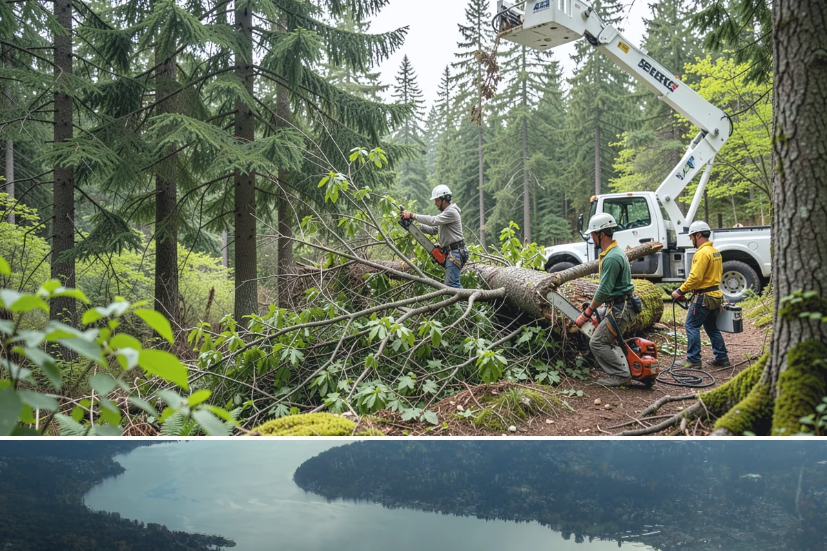 Golf course tree maintenance in Sammamish, King County, WA - Work is performed year-round to maintain playability and safety but may be scheduled around peak golfing seasons or adjusted...