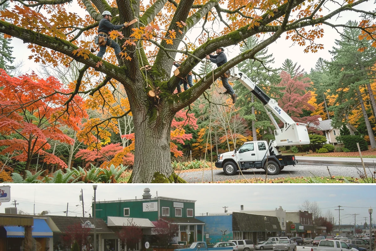 Golf course tree maintenance in Stanwood, Snohomish County, WA - Work is performed year-round to maintain playability and safety but may be scheduled around peak golfing seasons or adjusted...