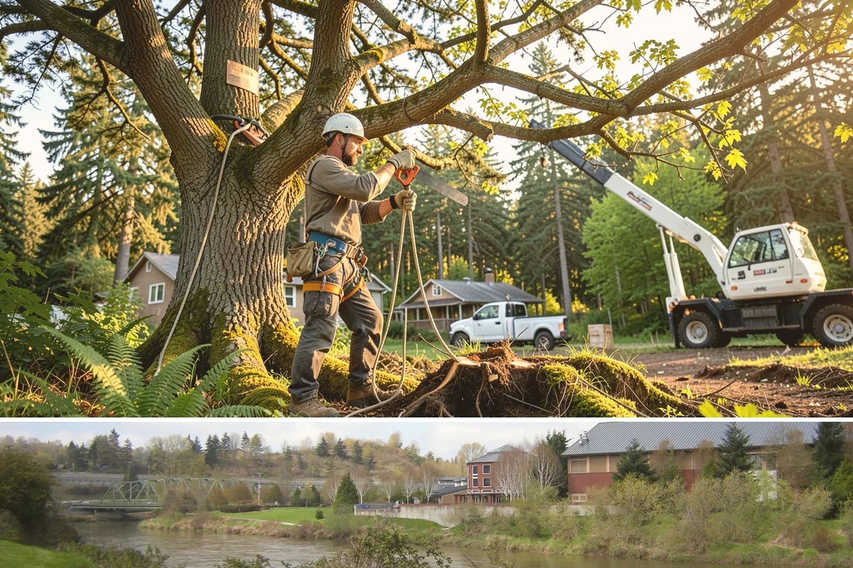 Golf course tree maintenance in Tukwila, King County, WA - Work is performed year-round to maintain playability and safety but may be scheduled around peak golfing seasons or adjusted...