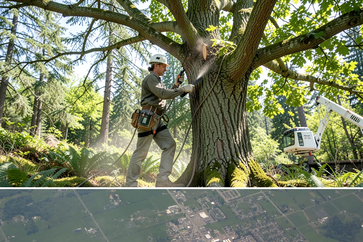 GPS tree inventory in Enumclaw, King County, WA - Work can be performed year-round in the Puget Sound climate but may require adjusted access methods for snow-covered ground or...