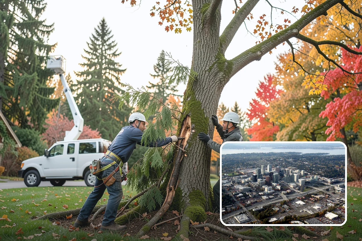 Green waste hauling in Bellevue, King County, WA - Turns removed wood and debris into usable products