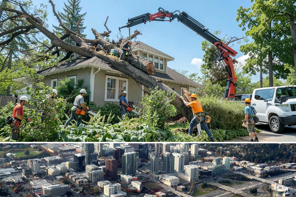 Green waste hauling in Bellevue, King County, WA - This service is performed year-round to clear organic debris after tree work but may face challenges during wet seasons when high...