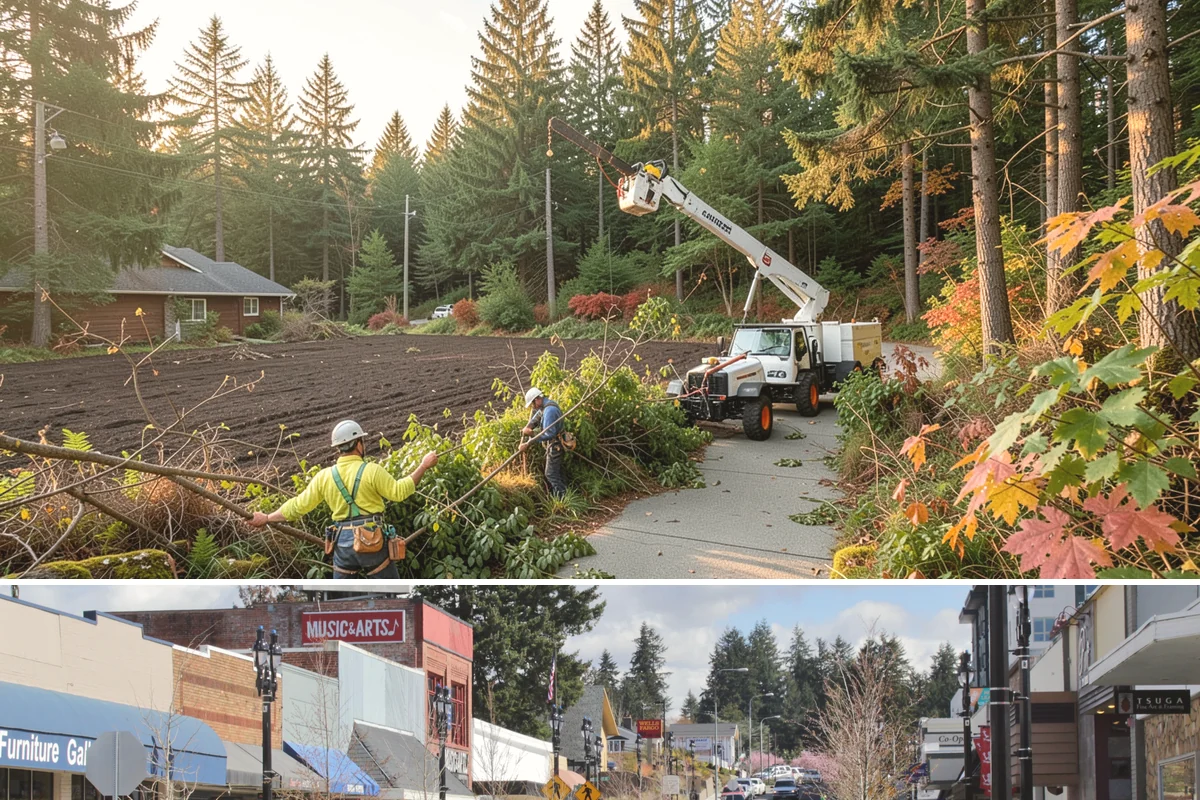 Green waste hauling in Bothell, King County, WA - This service is performed year-round to clear organic debris after tree work but may face challenges during wet seasons when high...