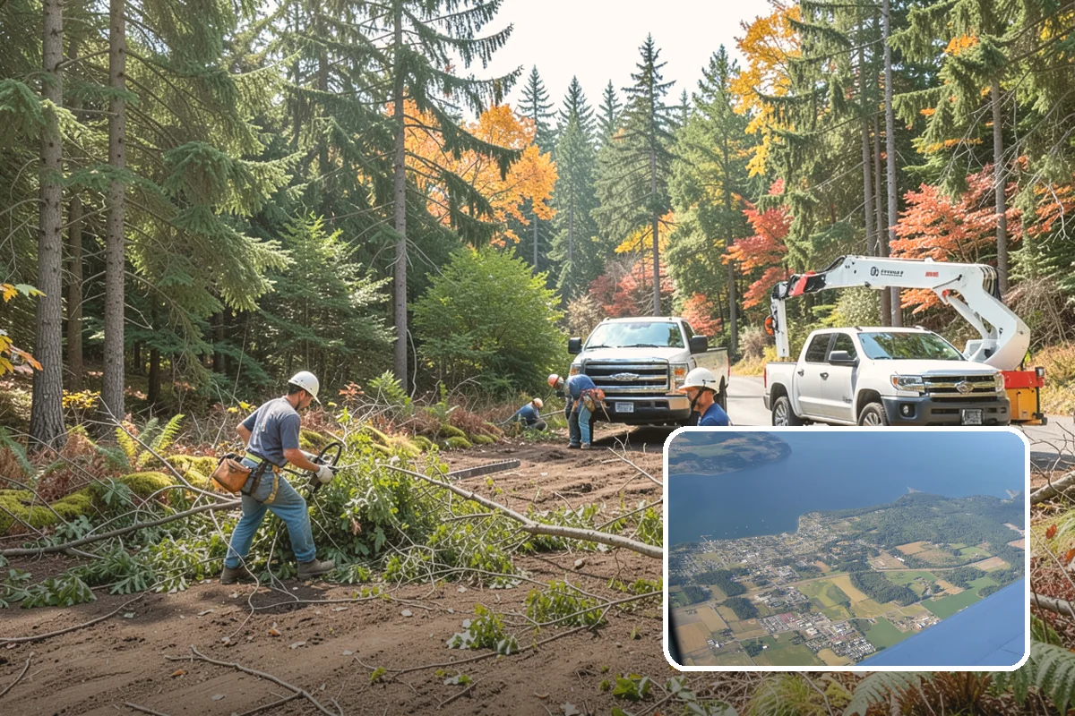 Green waste hauling in Coupeville, Island County, WA - Turns removed wood and debris into usable products