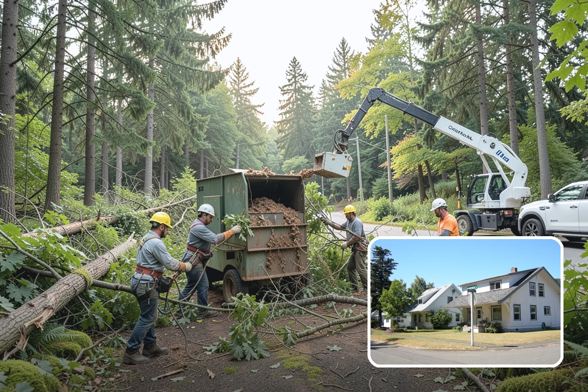 Green waste hauling in DuPont, Pierce County, WA - Turns removed wood and debris into usable products