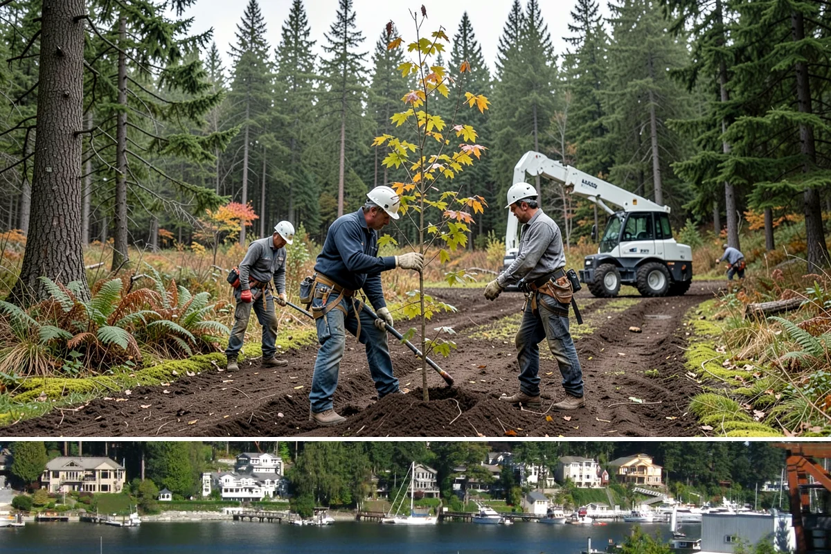 Green waste hauling in Gig Harbor, Pierce County, WA - This service is performed year-round to clear organic debris after tree work but may face challenges during wet seasons when high...