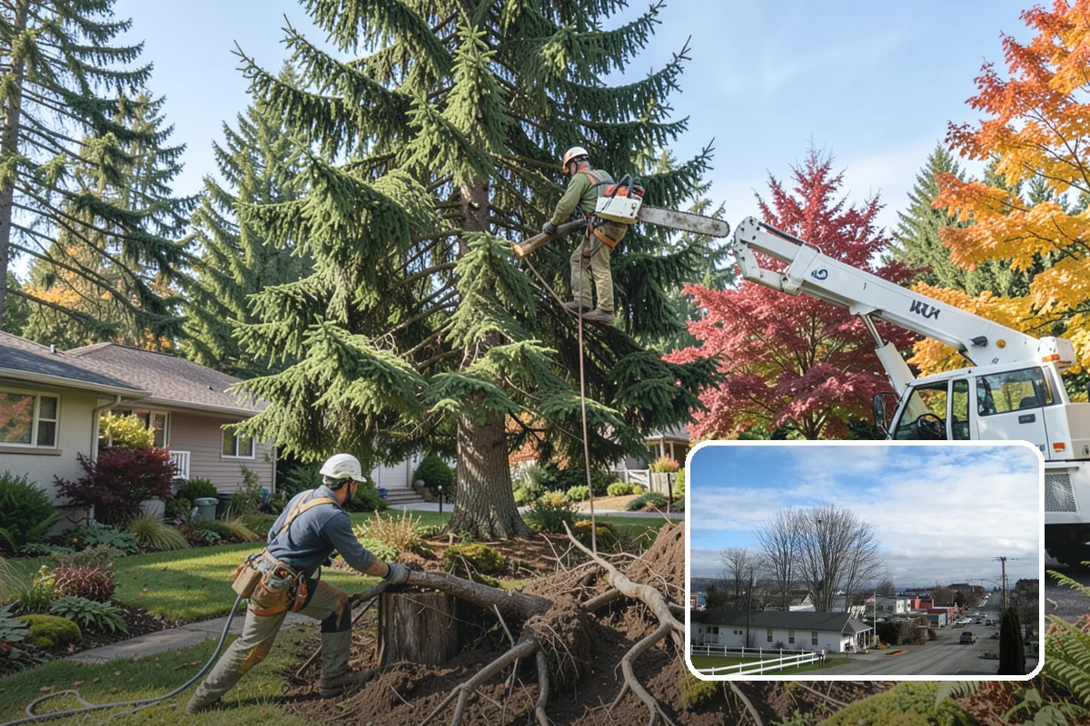 Green waste hauling in Langley, Island County, WA - Turns removed wood and debris into usable products