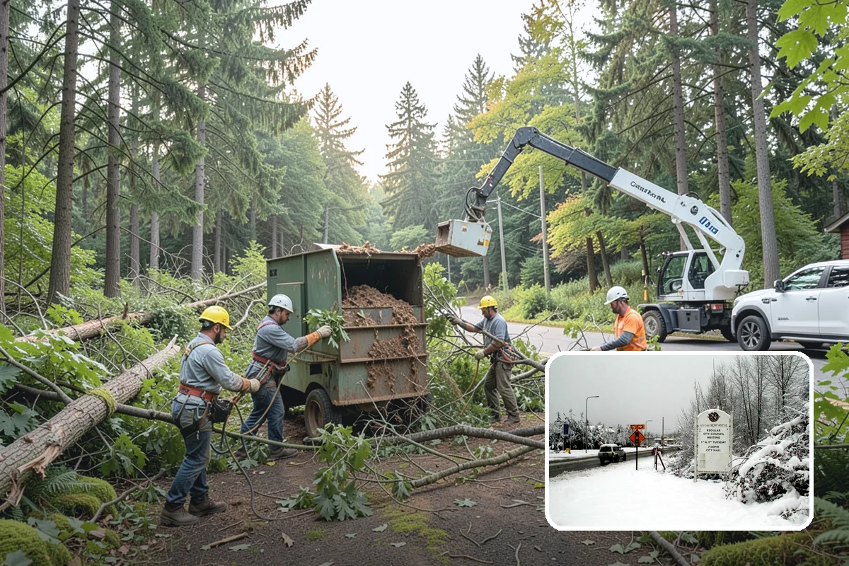 Green waste hauling in Newcastle, King County, WA - Turns removed wood and debris into usable products