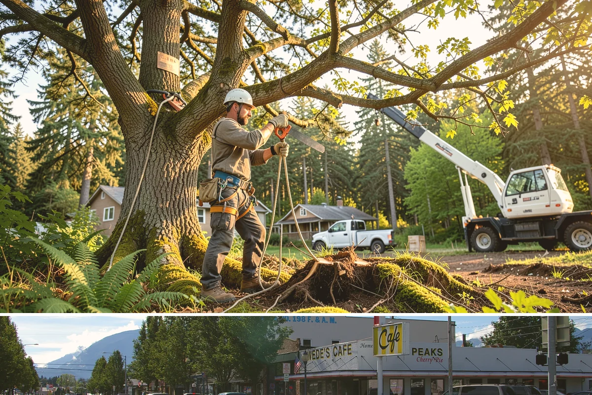 Green waste hauling in North Bend, King County, WA - This service is performed year-round to clear organic debris after tree work but may face challenges during wet seasons when high...